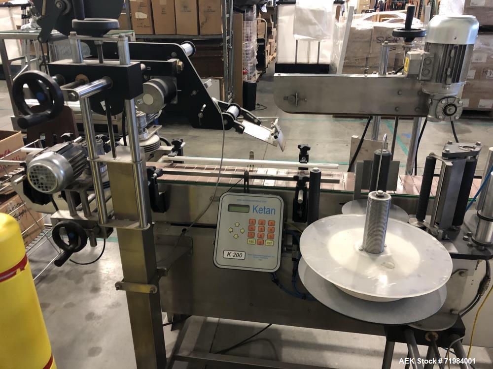 Used Ketan LS3PW-W Three Panel and Round Product Labeling System.