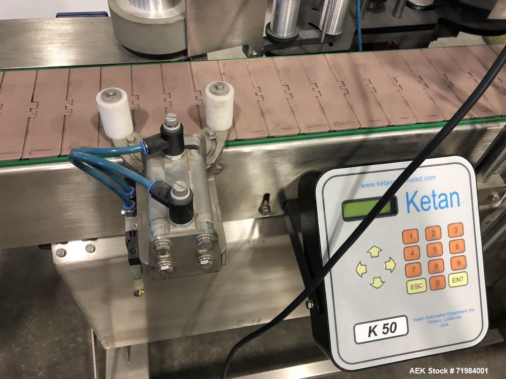Used Ketan LS3PW-W Three Panel and Round Product Labeling System.