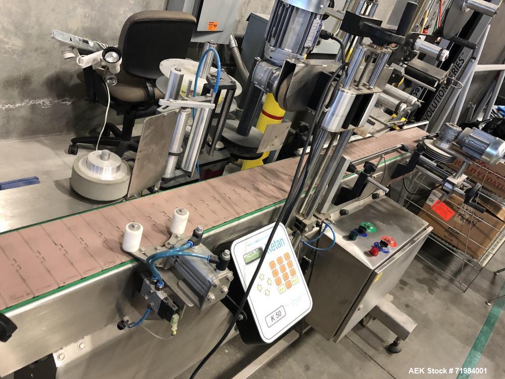 Used Ketan LS3PW-W Three Panel and Round Product Labeling System.