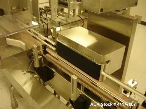 Used Kalish Labelstar Wraparound Pressure Sensitve Labeler, Model LS4000. Capable of speeds up to 150 cpm. Unit has Acuity PMC80 vision system, open date hot stamp coder bump wheel indexing, top hold...