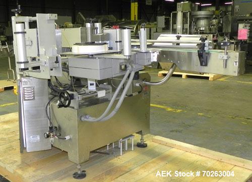 Used Kalish Labelstar wraparound labeler with labeling head.