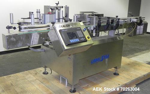 Used Kalish Labelstar wraparound labeler with labeling head.