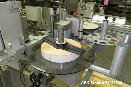 Used Kalish Labelstar wraparound labeler with labeling head.