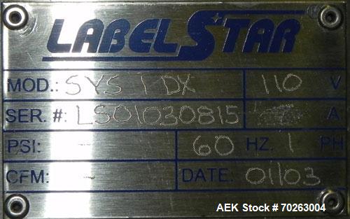 Used Kalish Labelstar wraparound labeler with labeling head.