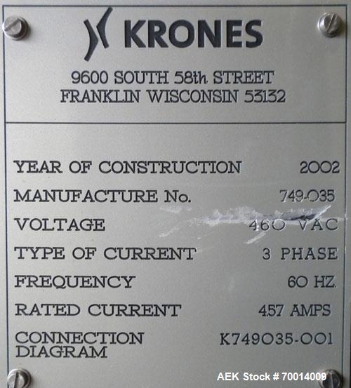 Used Krones Automatic Pressure Sensitive Labeler, Model AUTOCOL. 3/60/460V