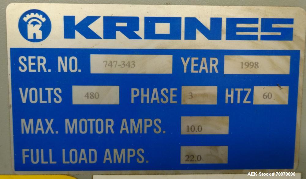 Used Krones 9-Head Rotary Labeler, Model Autocol.