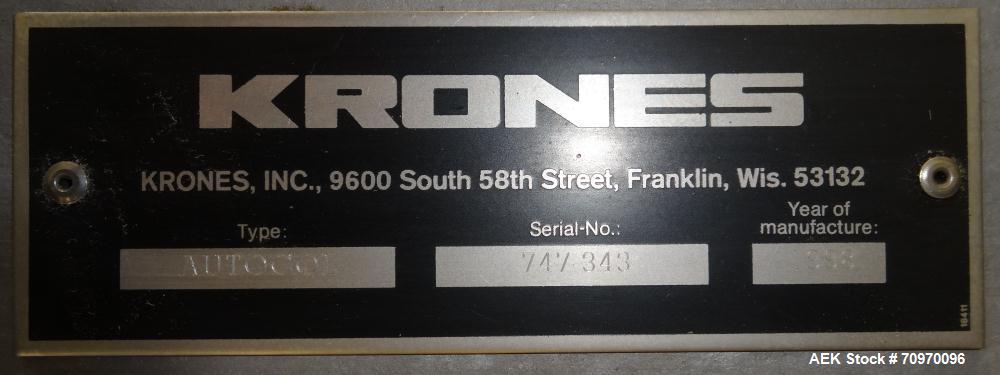 Used Krones 9-Head Rotary Labeler, Model Autocol.