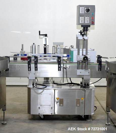 Used Label-Aire 5100 Automatic Wraparound Pressure Sensitive Labeler, Model 5100 6.0" X 8FT 3115. Capable of dispensing up to 1200" per minute. Web width .63" to 7.13". Has a 7"H x 12"L wrap belt. 7"...