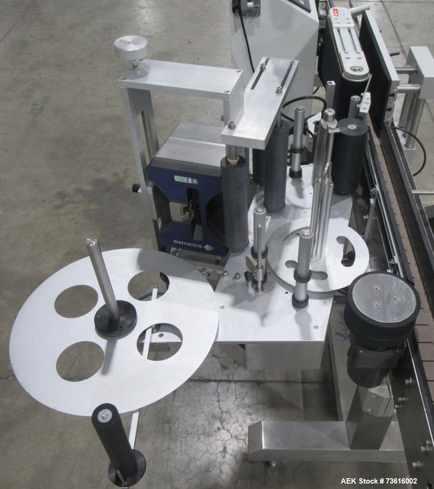 Used Accutek APS-106 Inline Labeling Machine with Domino Date Coder – Up to 175 