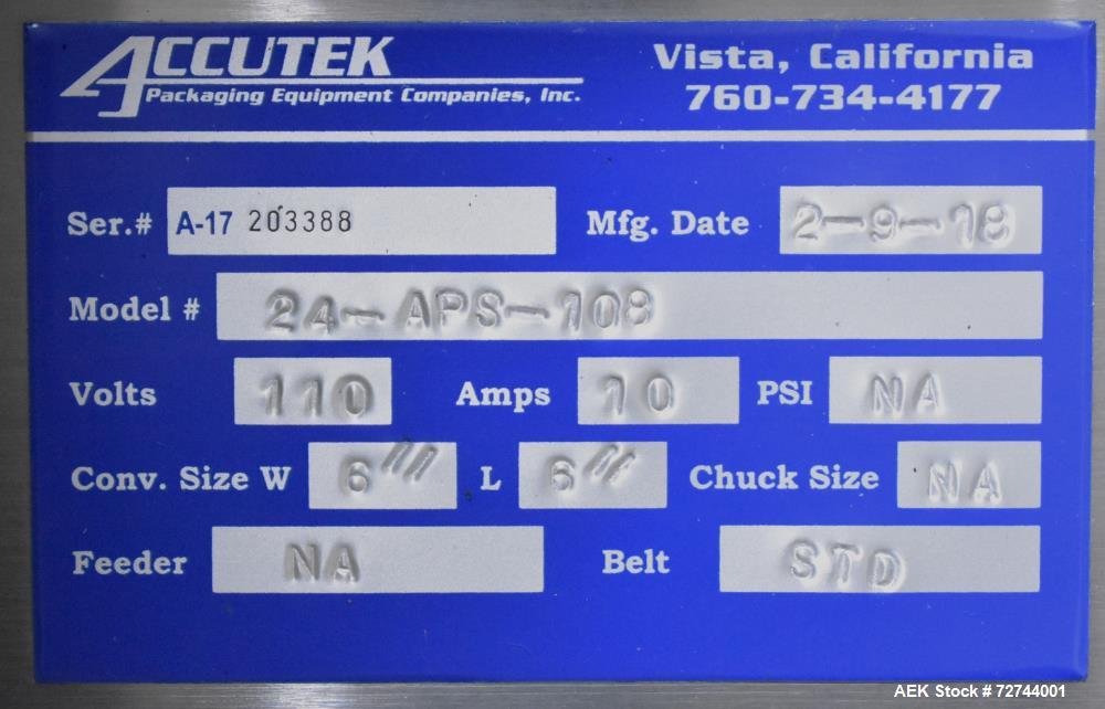 Accutek Packaging APS-108 Automatic Labeling System