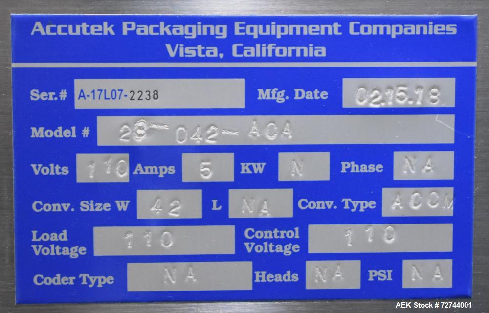 Accutek Packaging APS-108 Automatic Labeling System