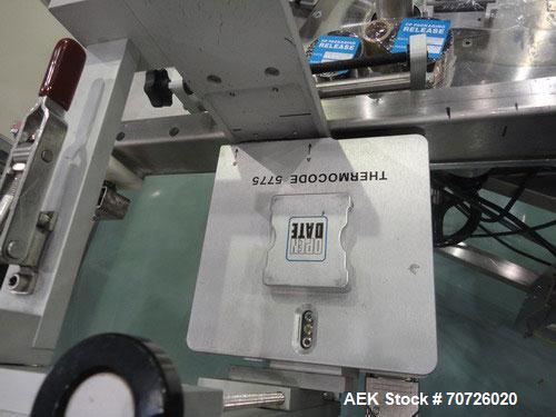 Used Newman NV2 (NVII) Automatic Pressure Sensitive Labeler. Capable of speeds up to 150 containers per minute. Has a label size range: 10mm to 150mm. Model NV11, Serial #95234. Features single head ...