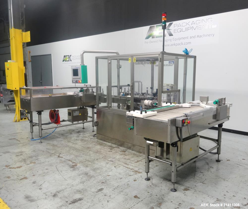 Used Neri Pressure Sensitive Trunion Wraparound Vial/Ampoule Labeler