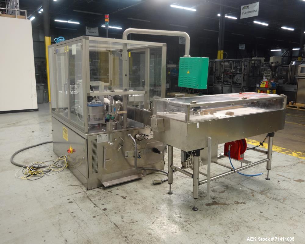 Used Neri Pressure Sensitive Trunion Wraparound Vial/Ampoule Labeler