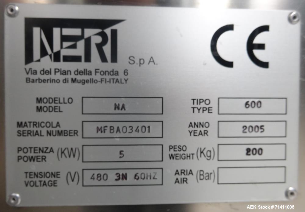 Used- Neri Pressure Sensitive Trunion Wraparound Vial/Ampoule Labeler