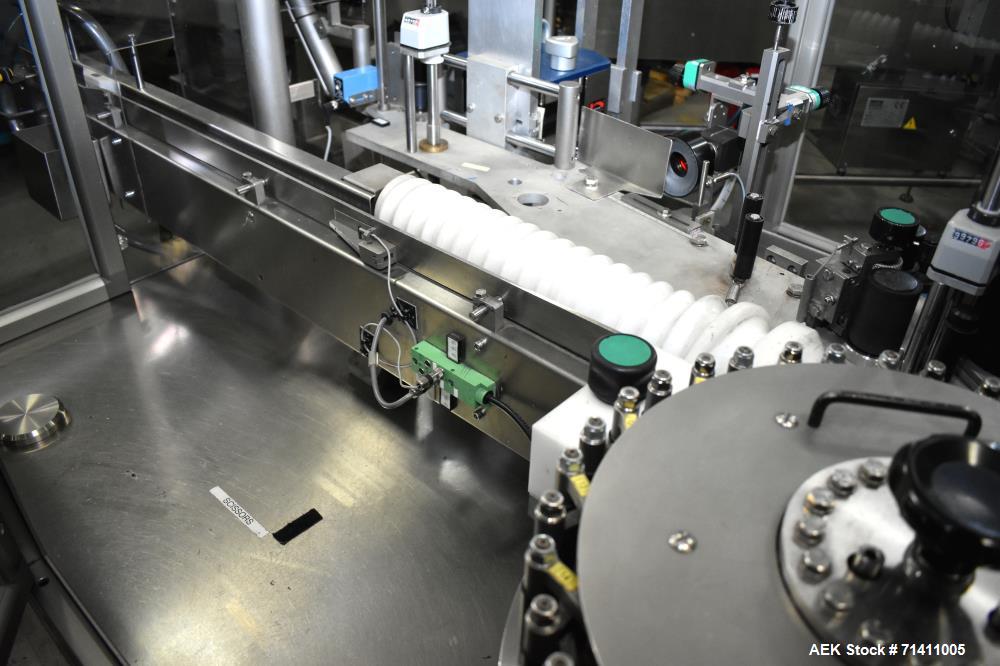 Used Neri Pressure Sensitive Trunion Wraparound Vial/Ampoule Labeler