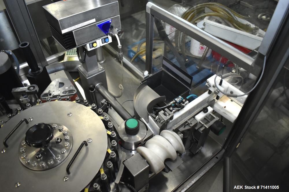 Used Neri Pressure Sensitive Trunion Wraparound Vial/Ampoule Labeler