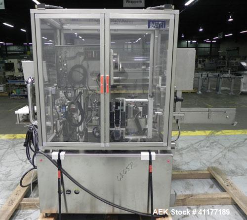 Used Neri Automatic Pressure Sensitive Wraparound Vial Bottle Labeler