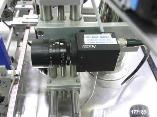 Used Neri Automatic Pressure Sensitive Wraparound Vial Bottle Labeler