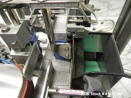 Used Neri Automatic Pressure Sensitive Wraparound Vial Bottle Labeler