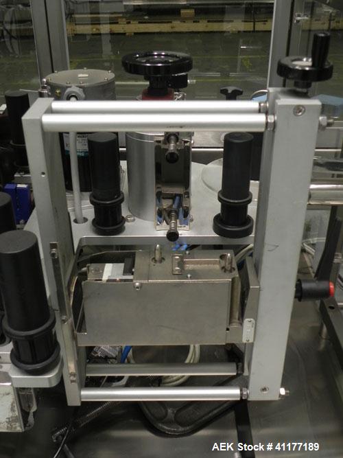 Used Neri Automatic Pressure Sensitive Wraparound Vial Bottle Labeler