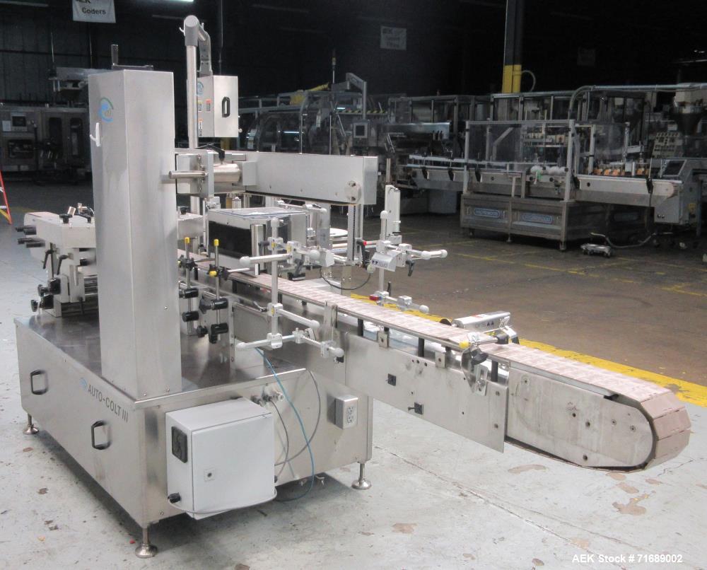Used New Jersey Machine Auto-Colt III Automatic Wraparound Labeler