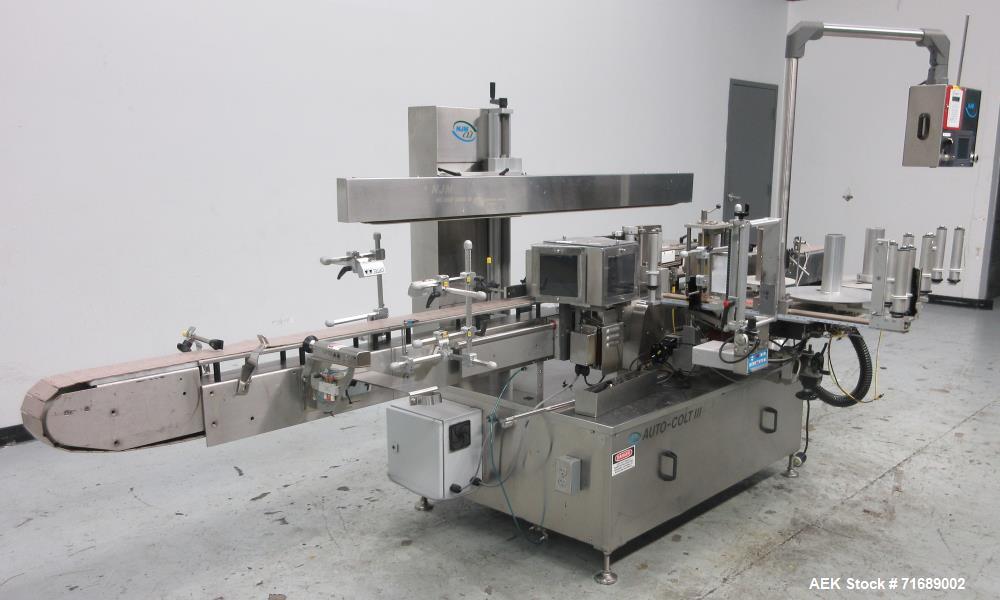 Used New Jersey Machine Auto-Colt III Automatic Wraparound Labeler