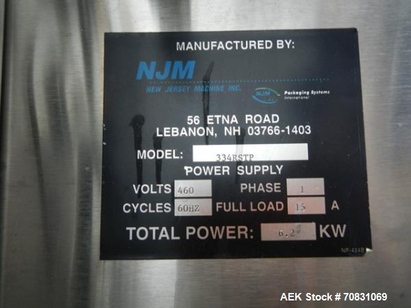 Used New Jersey Wrap Around Labeler, Model 334RSTP