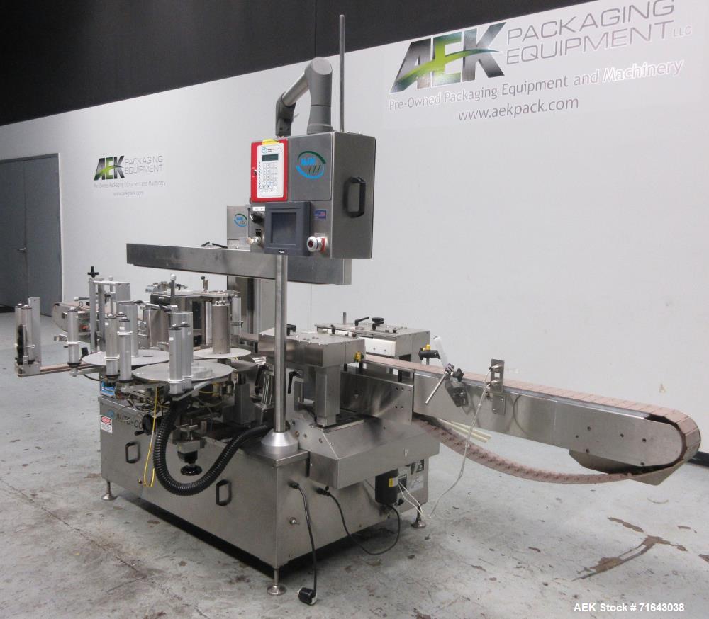 Used New Jersey Machine Automatic Wraparound Labeler, Model Auto-Colt III, Stainless Steel. Complete with reject station, single label head, and operator HMI. Serial no. 326SLWCBP - 5083 - M00A0007. ...