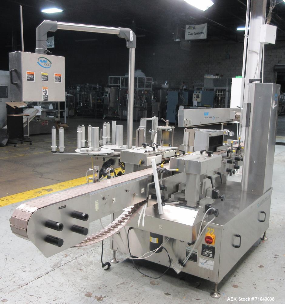 Used New Jersey Machine Automatic Wraparound Labeler, Model Auto-Colt III, Stainless Steel. Complete with reject station, single label head, and operator HMI. Serial no. 326SLWCBP - 5083 - M00A0007. ...