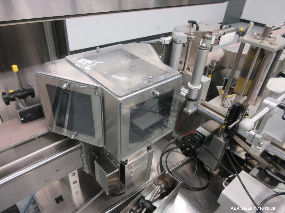 Used New Jersey Machine Automatic Wraparound Labeler, Model Auto-Colt III, Stainless Steel. Complete with reject station, single label head, and operator HMI. Serial no. 326SLWCBP - 5083 - M00A0007. ...
