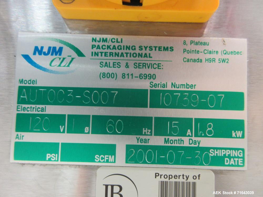 Used- New Jersey Machine Automatic Wraparound Labeler