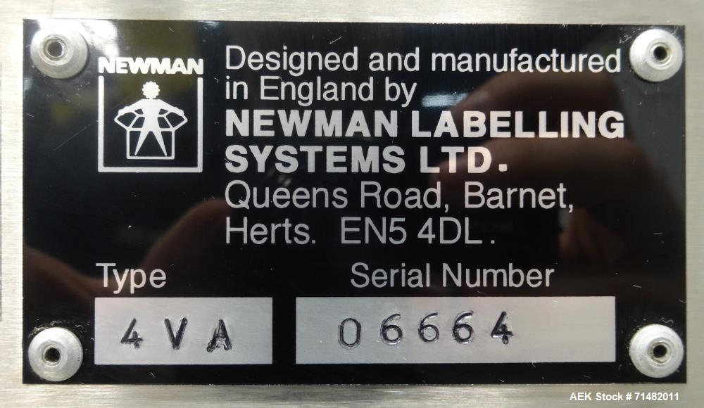 Used Newman Model 4VA Wraparound Pressure Sensitive Labeler