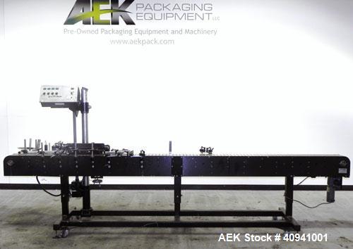 Used Auto Labe Automatic Pressure Sensitive Wraparound Labeler, Model 110 RH APPLIER. Capable of speeds up to 100 bpm. Handles labels up to 4-1/2" high x *" long x 10" OD diameter roll core. Die cut ...