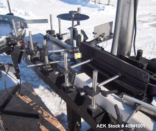Used Auto Labe Automatic Pressure Sensitive Wraparound Labeler, Model 110 RH APPLIER. Capable of speeds up to 100 bpm. Handles labels up to 4-1/2" high x *" long x 10" OD diameter roll core. Die cut ...