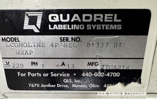 Quadrel Model Econoline 4 Panel Wrap Pressure Sensitive wrap labeler.