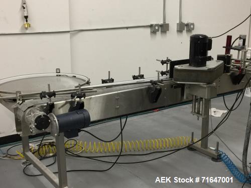 Used Quadrel model Q60 Wraparound Pressure Sensitive Labeler with Norwood Hot Stamp Coder. Has a 7" labeling head serial number M2 v 1.3 MV computer control. Norwood hot stamp date coder. 4.5" x 15' ...