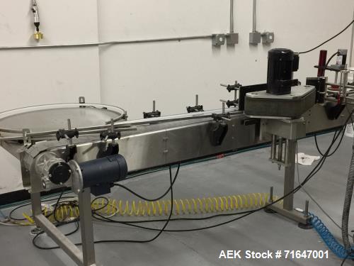 Used Quadrel model Q60 Wraparound Pressure Sensitive Labeler with Norwood Hot Stamp Coder. Has a 7" labeling head serial number M2 v 1.3 MV computer control. Norwood hot stamp date coder. 4.5" x 15' ...