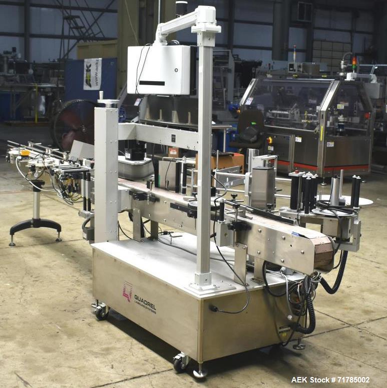 Used Quadrel Versaline Wraparound Pressure Sensitive Labeler