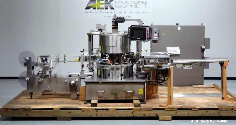 Used Sancoa (Weiler) PRL-1500 14 Station Rotary Pharmaceutical Labeler.