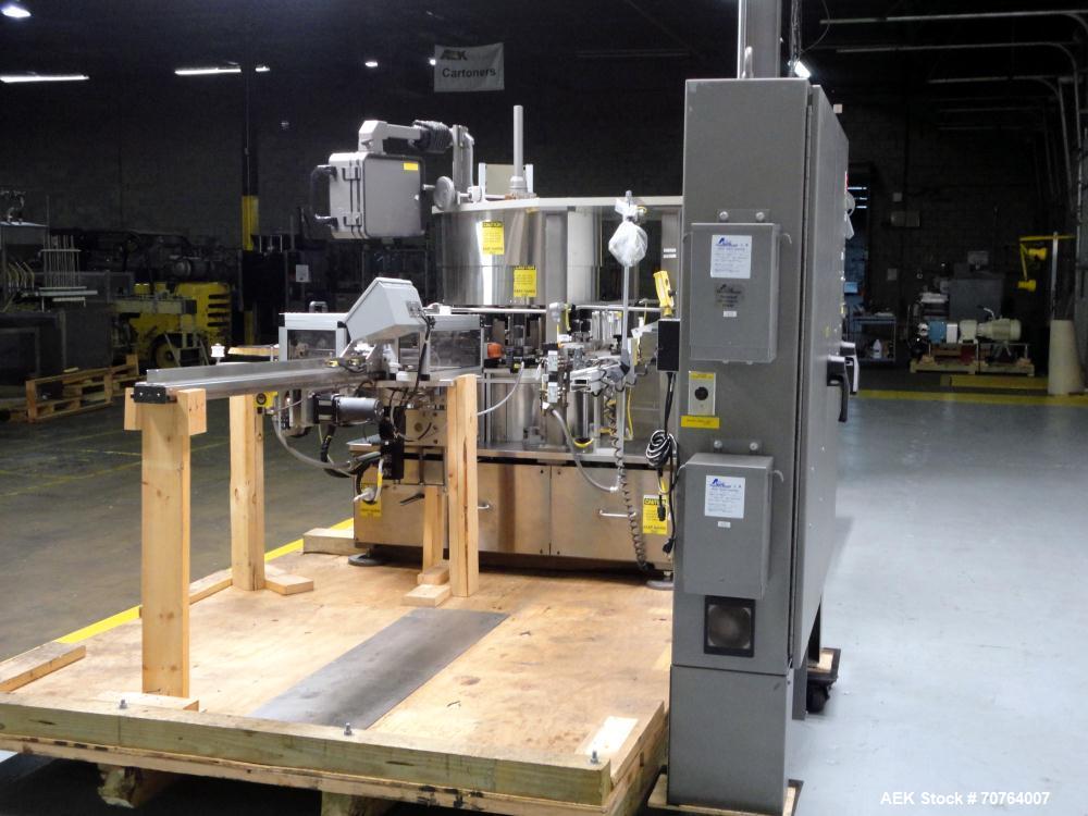 Used Sancoa (Weiler) PRL-1500 14 Station Rotary Pharmaceutical Labeler.