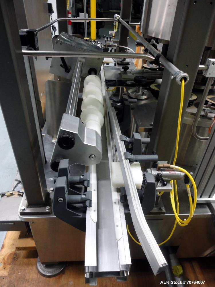 Used Sancoa (Weiler) PRL-1500 14 Station Rotary Pharmaceutical Labeler.