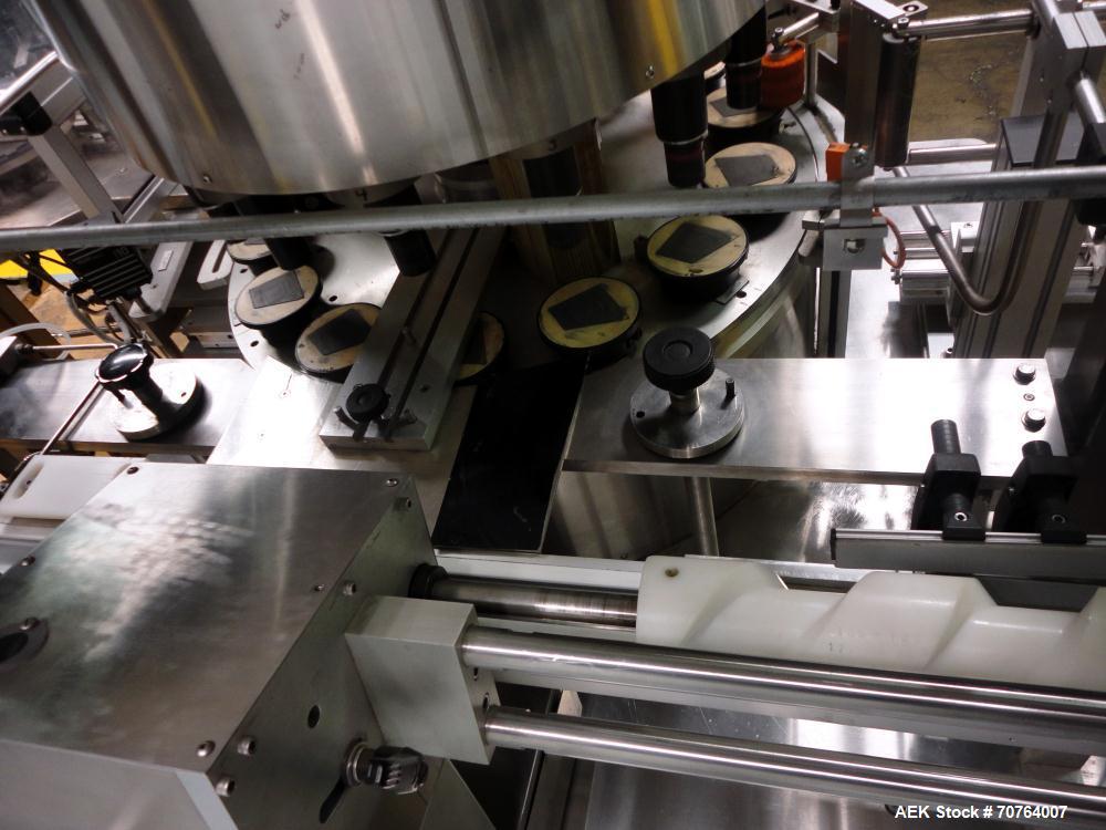 Used Sancoa (Weiler) PRL-1500 14 Station Rotary Pharmaceutical Labeler.