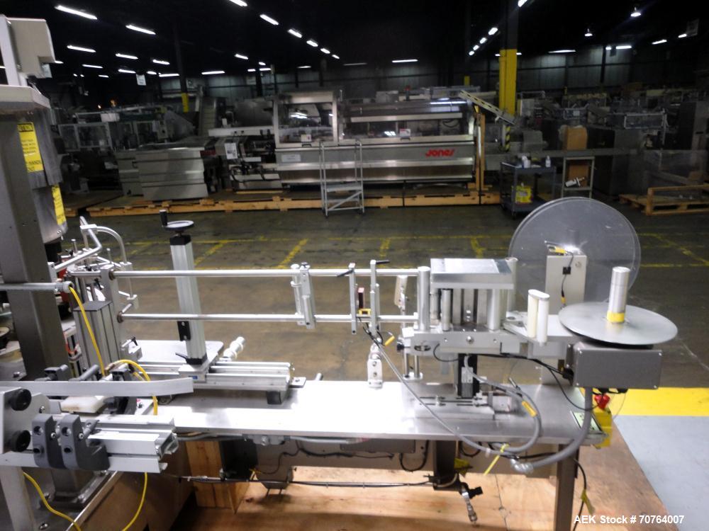 Used Sancoa (Weiler) PRL-1500 14 Station Rotary Pharmaceutical Labeler.