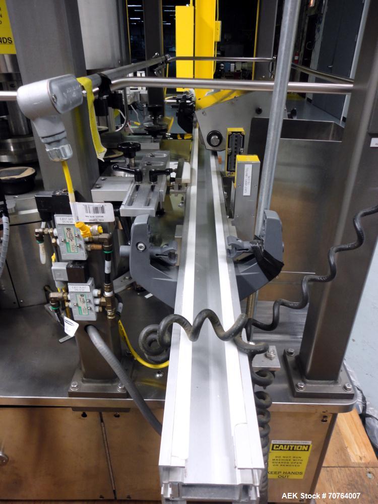 Used Sancoa (Weiler) PRL-1500 14 Station Rotary Pharmaceutical Labeler.