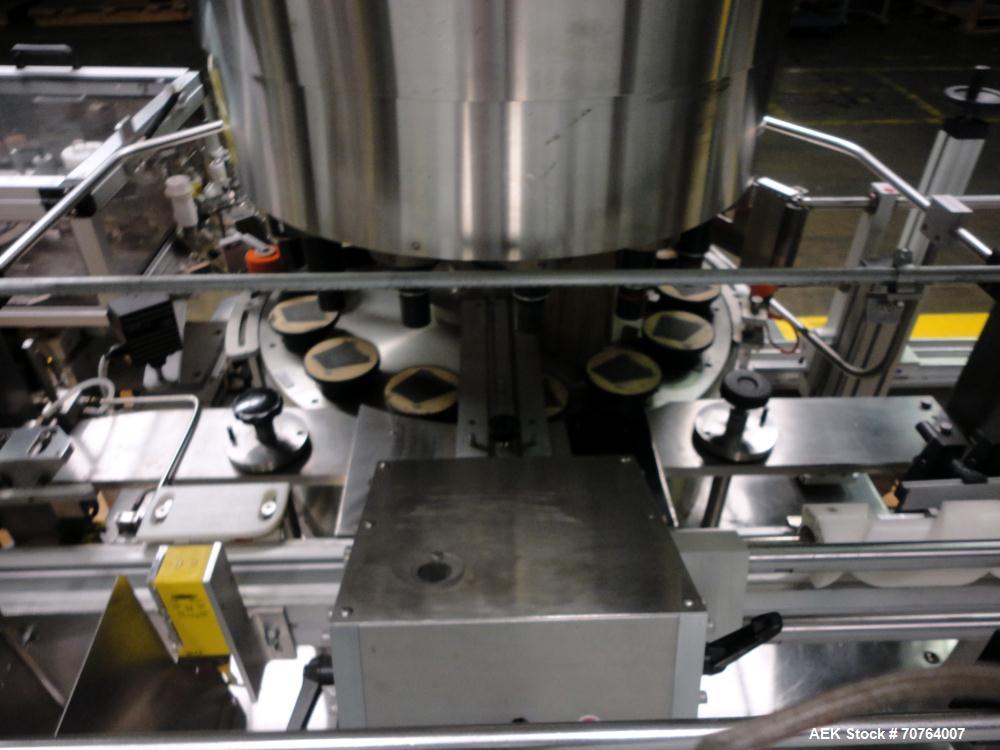 Used Sancoa (Weiler) PRL-1500 14 Station Rotary Pharmaceutical Labeler.