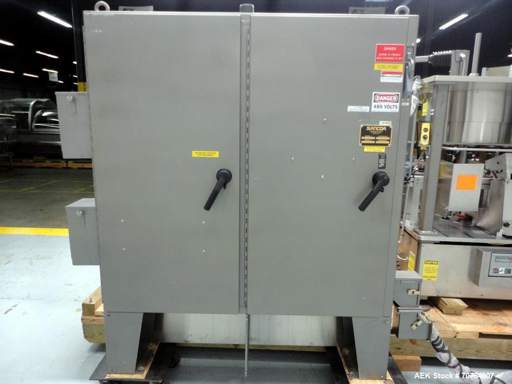Used Sancoa (Weiler) PRL-1500 14 Station Rotary Pharmaceutical Labeler.