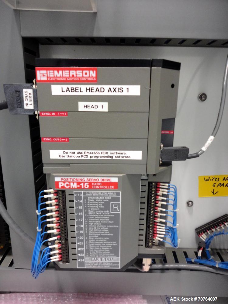 Used Sancoa (Weiler) PRL-1500 14 Station Rotary Pharmaceutical Labeler.