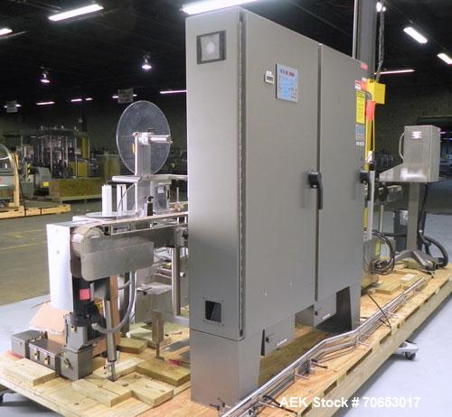 Used Weiler Labeling Systems (Sancoa) Model PRL-2000-S10 Rotary Pressure Sensitive Labeler. 10 Head unit designed to run front and back and wrap applications. Originally ran from 7 ml - 30 ml round b...