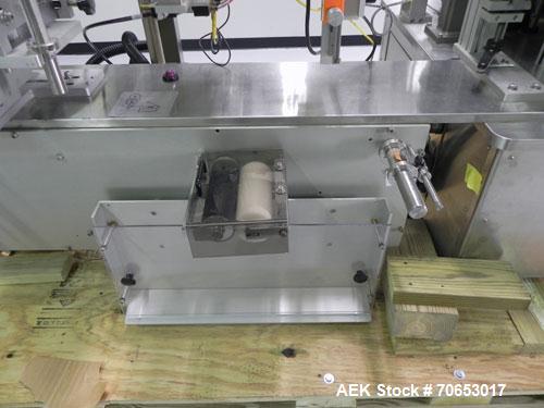 Used Weiler Labeling Systems (Sancoa) Model PRL-2000-S10 Rotary Pressure Sensitive Labeler. 10 Head unit designed to run front and back and wrap applications. Originally ran from 7 ml - 30 ml round b...